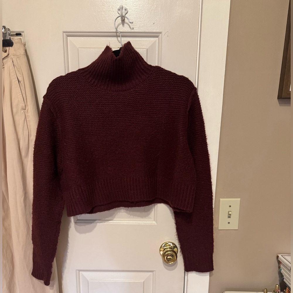 Elodie Maroon Cowl Neck Sweater